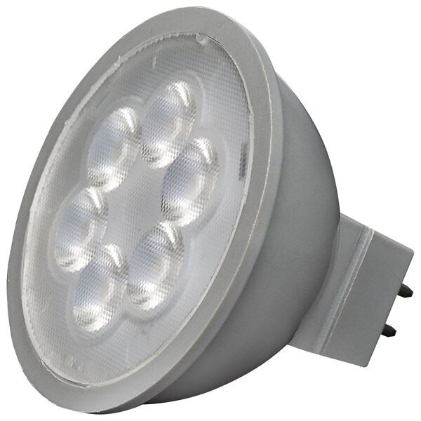 Satco 4.5 Watt MR16 LED - Silver Finish - 3500K - GU5.3 Base - 360 Lumens - 12 Volt - Hologen S11393 - main